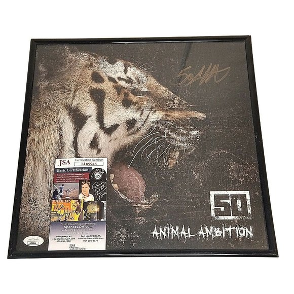 50 Cent Signed Animal Ambition 12x12 Framed Album Flat Fifty JSA Cert Autograph